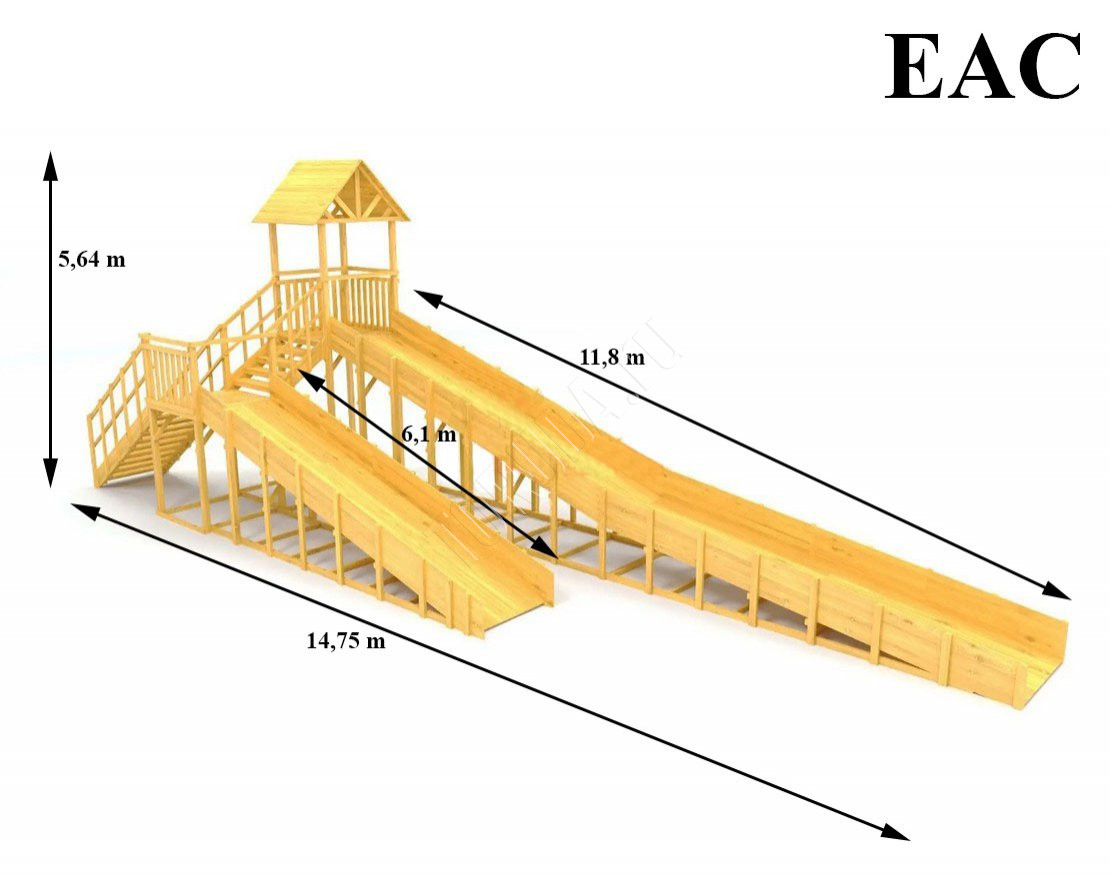 Зимняя горка TORUDA Север wood-9/2 (скат 11,8 м и 6,1 м)